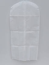 Чохол для зберігання і упаковки одягу на блискавці флізеліновий білого кольору. Розмір 60 см*140 см., фото 3