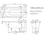Ванна кварилова 160x75 з ніжками Villeroy&Boch Oberon Німеччина, фото 11