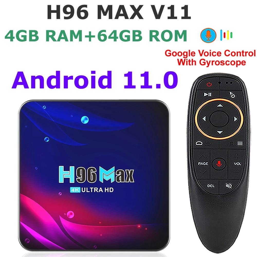 Смарт-ТВ-приставка H96 Max 4gb/64gb Андроїд 11 Ultra HD SmartTV Android TV box + пульт Air Mouse G20