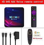Смарт-ТВ-приставка H96 Max 4gb/64gb Андроїд 11 Ultra HD SmartTV Android TV box + пульт Air Mouse G20, фото 3