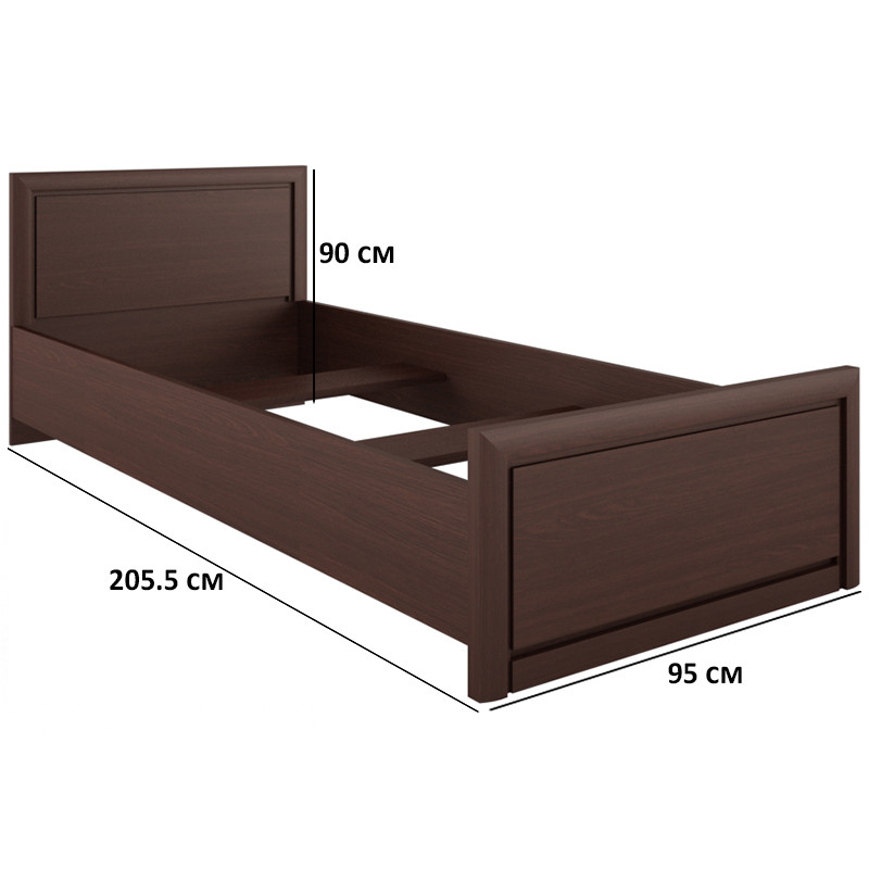 Односпальне ліжко 95х205.5см кольору венге магія Гербор Коен LOZ90, фото 1