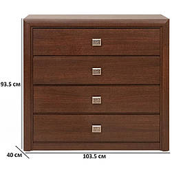 Комод із чотирма ящиками 103.5х93.5х40см кольору венге магія Гербор Коен KOM4S