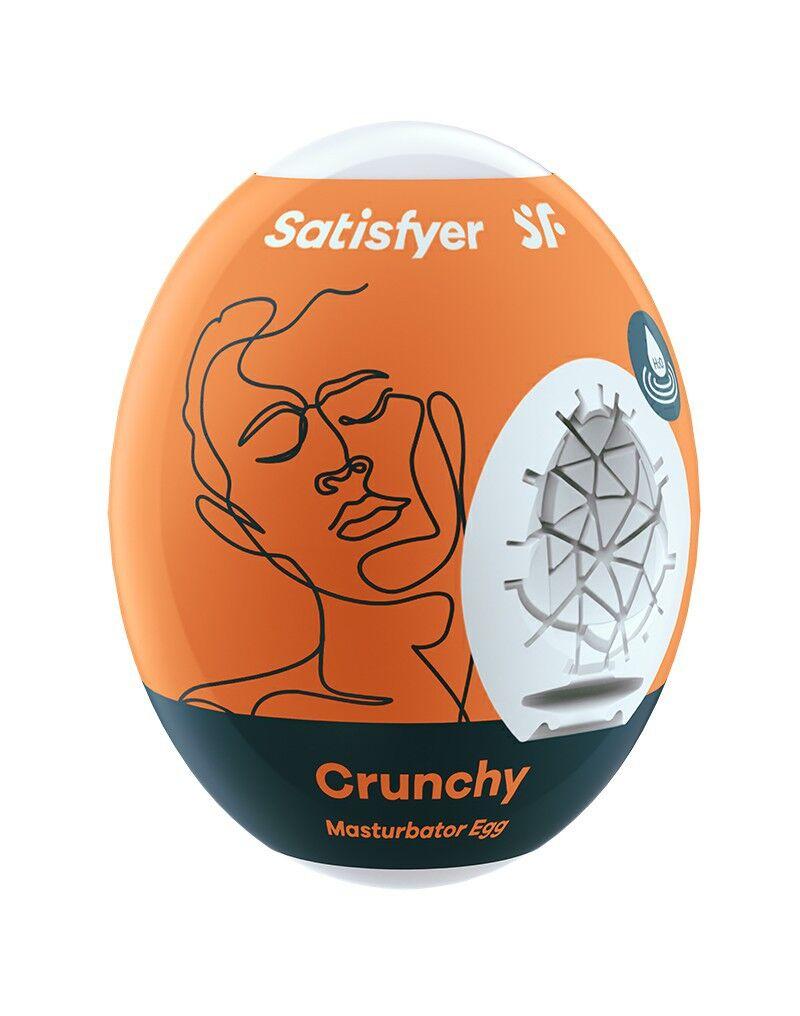 Самозмащувальний мастурбатор-яйце Satisfyer Egg Crunchy, одноразовий, не вимагає мастила, фото 1