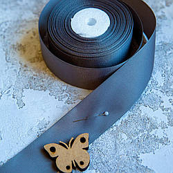 Репсова стрічка 4 см/колір темно-сірий/ширина 4 см/бобіна 23 м