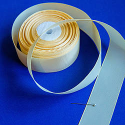 Репсова стрічка 4 см/колір кремовий/ширина 4 см/бобіна 23 м