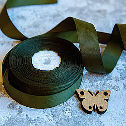 Репсова стрічка 2,5 см/колір хакі/ширина 2,5 см/бобіна 23 м