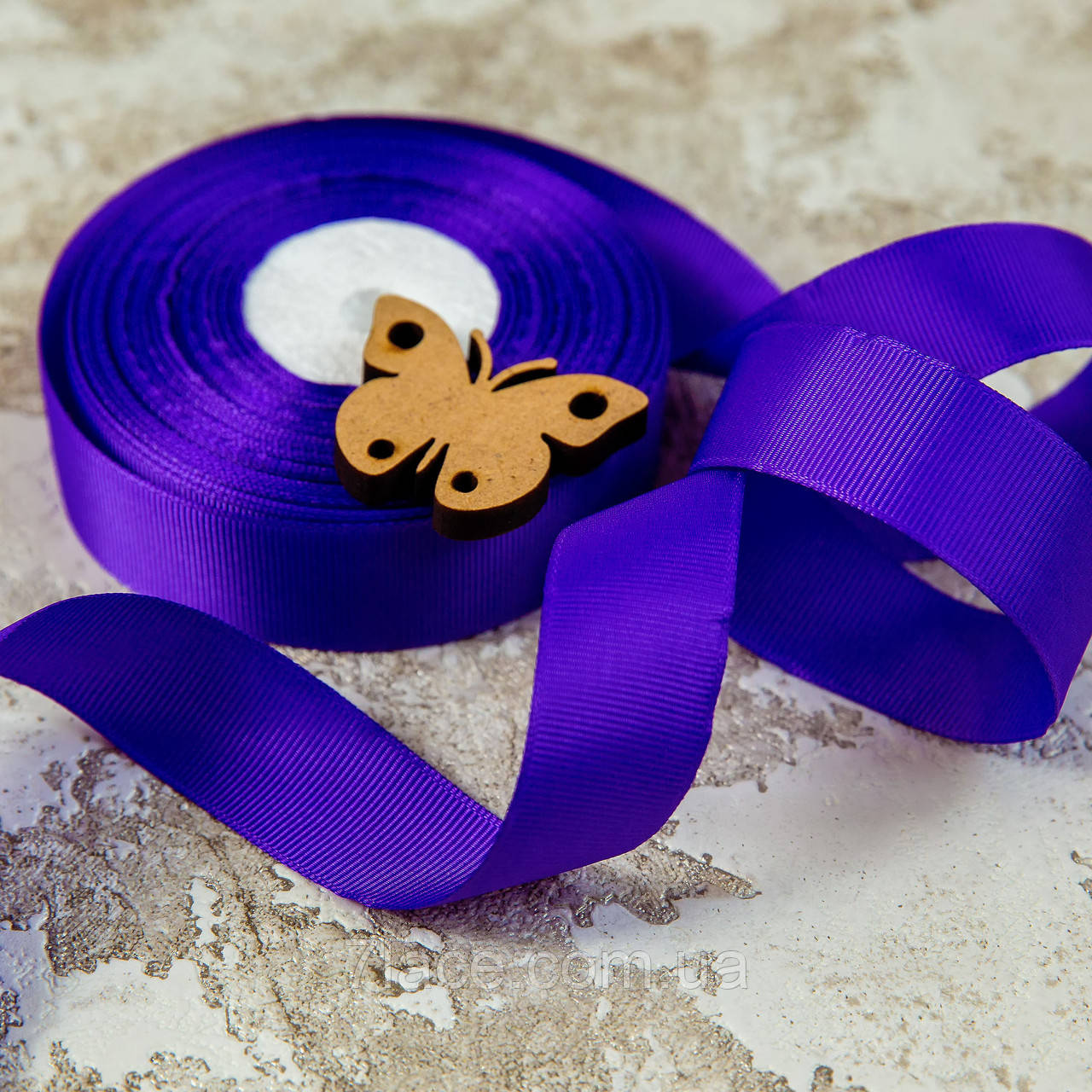 Репсова стрічка 2,5 см/колір фіолетовий/ширина 2,5 см/бобіна 23 м