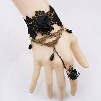 Жіночий мереживний браслет з кільцем на палець 13*5 см Fashion Jewelry