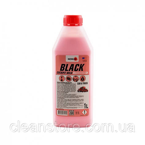 Полироль молочко для пластика концентрат NOWAX BLACK Cockpit Milk с ароматом Клубники 1 л, фото 2