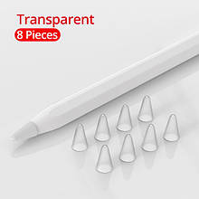Чохол TPU Goojodoq для наконечника стилуса Apple Pencil (1-2 покоління) (8шт) Transparent