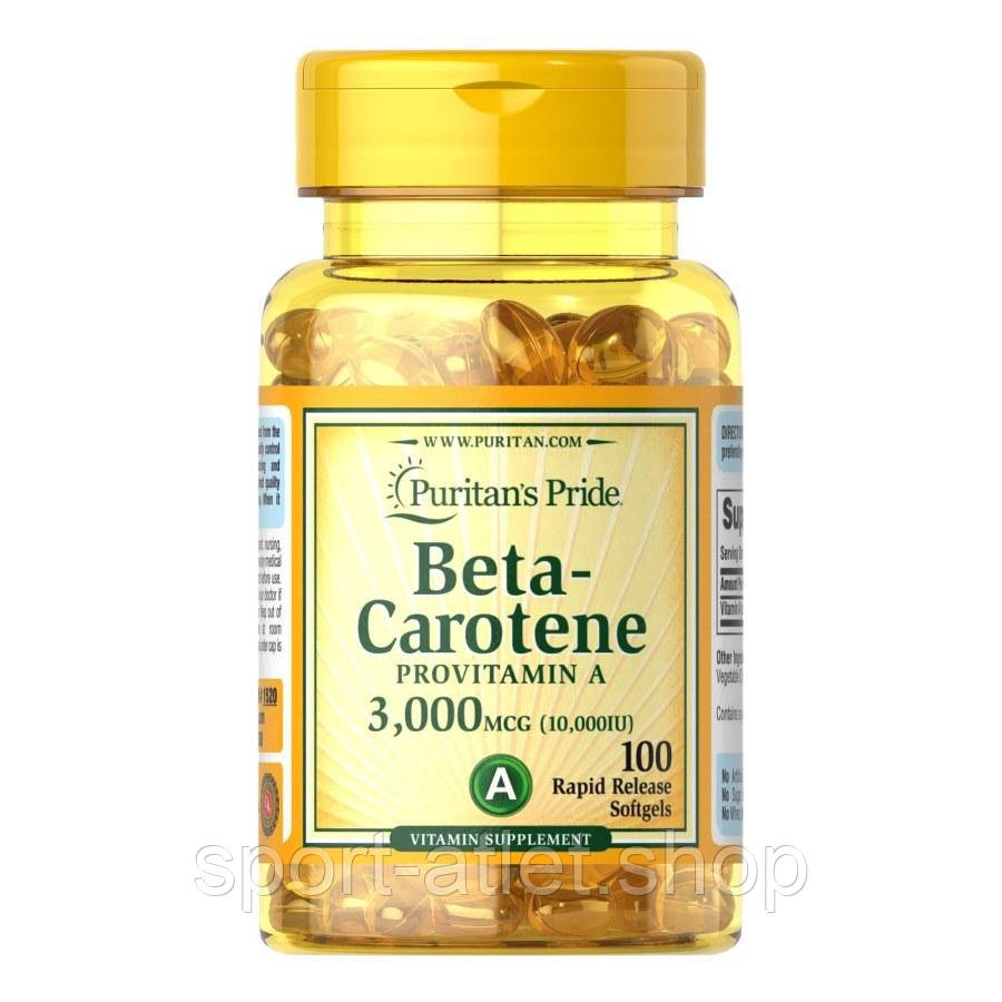 Вітаміни та мінерали Puritan's Pride Beta-Carotene 10000 IU, 100 капсул
