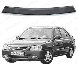 Дефлектор заднього скла Hyundai Accent 1999-2005 (на скотчі)\Спойлер заднього скла Хюндай Акцент седан