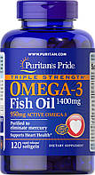 Омега-3 тройная сила (950 мг активной омеги), Triple Strength Omega-3, Puritan's Pride, 1400 мг, 120 капсул