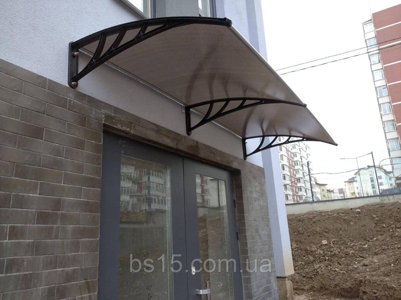 Дашок 1х1м навіс із полікарбонату стільникового БРОНЗА з комплектом, фото 1