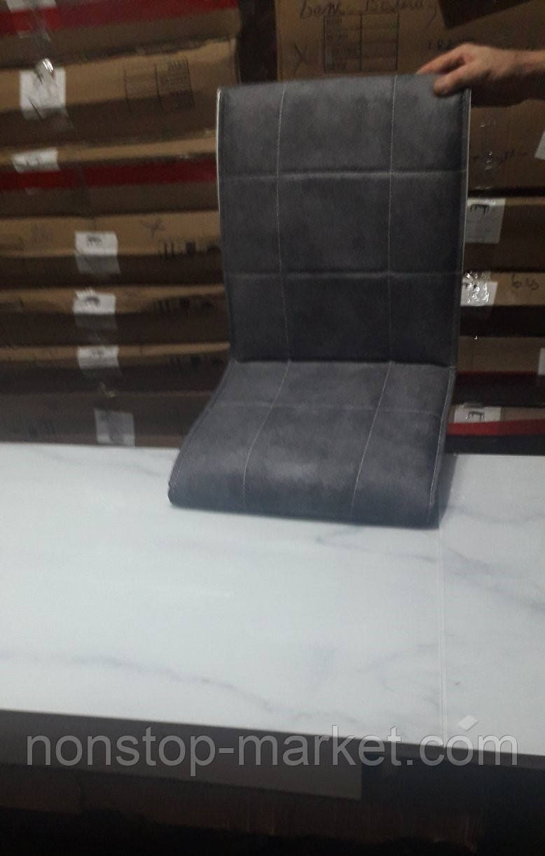 Раскладной комплект кухонный серый стол и стулья "Серый камень гранит мрамор" ДСП стекло 60*90 (Лотос-М) - фото 5 - id-p1552865464