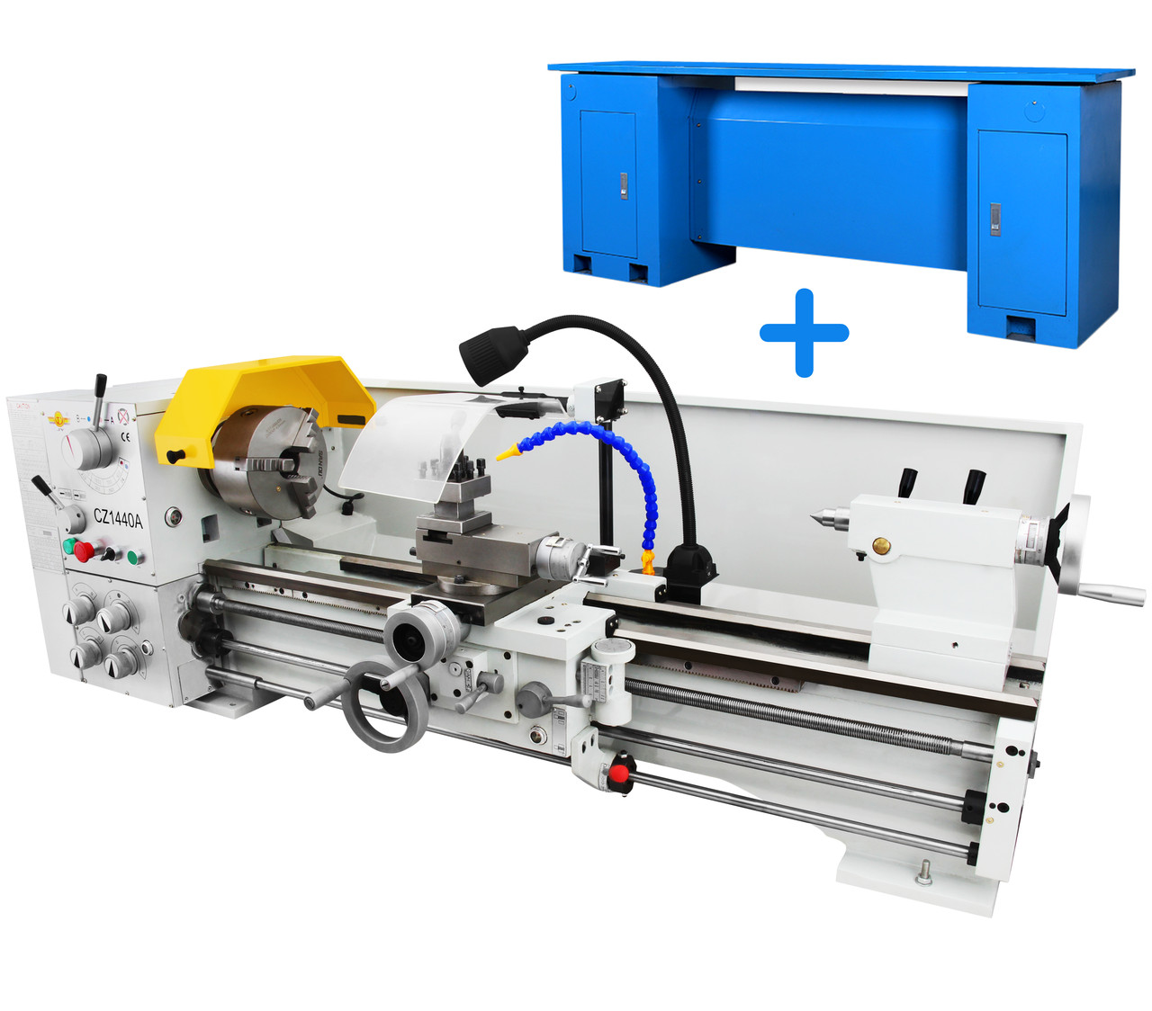 Токарный станок по металлу CZ1440A 1.5 кВт, металлообрабатывающий настольный токарно-винторезный станок (К2) - фото 1 - id-p1552379449