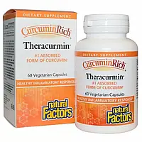 Natural Factors CurcuminRich Theracurmin куркумін. 60 капсул вегетаріанських