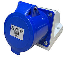 Гніздо стаціонарне ГС 32A 2P+PE (123) 220V IP44 (18866) TM LUMANO