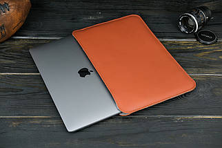 Шкіряний чохол для MacBook Дизайн №2 Air 13" (2018-2021) з повстю, шкіра Grand, колір коньяк, фото 3