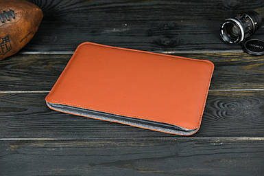 Шкіряний чохол для MacBook Дизайн №2 Air 13" (2018-2021) з повстю, шкіра Grand, колір коньяк