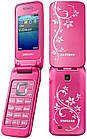 Samsung C3520 Pink La Fleur кнопковий мобільний телефон розкладачка 800 мАг, фото 3