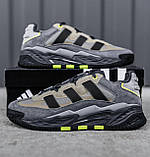 Кросівки чоловічі Adidas Niteball Grey сірі демісезонні шкіряні стильні адідас найтбол, фото 3