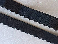 Отделочная резинка для белья (становая с фестоном) "Волна" 10мм цвет черный