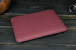 Шкіряний чохол для MacBook Air 13" (2018-2021) Дизайн №2 з повстю, шкіра Grand, колір Бордо, фото 5