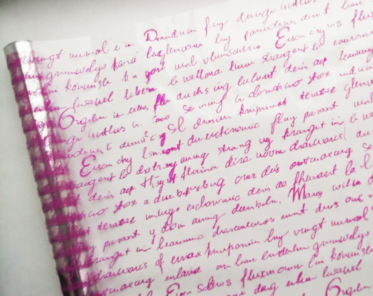 Плівка прозора Англійський лист яскраво-рожевий 60 см 400 г, фото 1