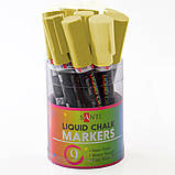 Крейдяний маркер SANTI, золотий, 5 мм, 9шт/туб, фото 3