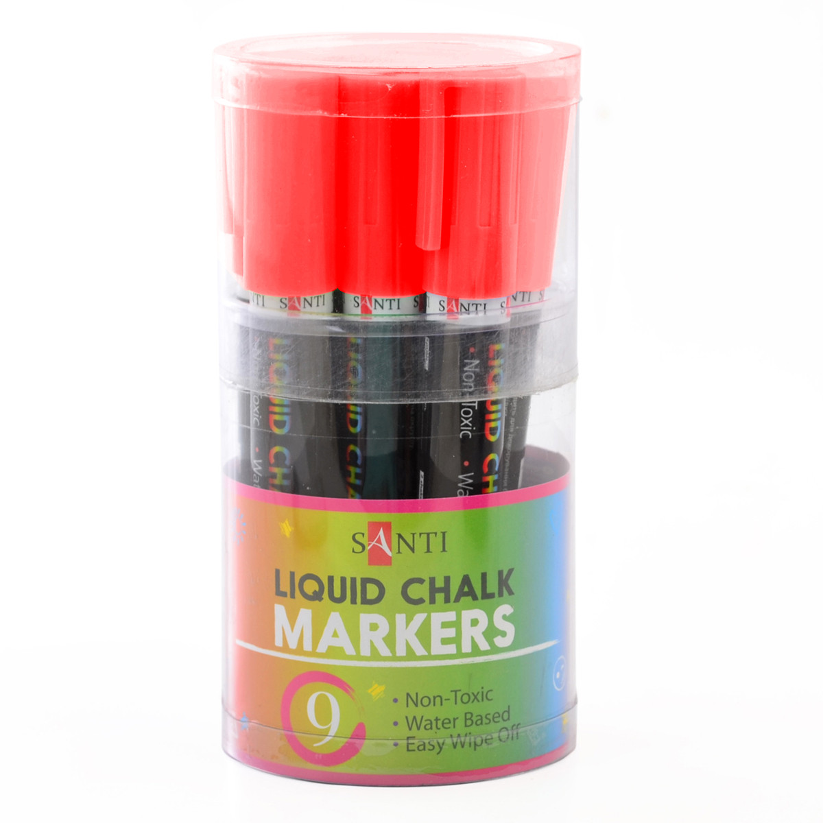 Меловой маркер SANTI, красный, 5 мм, 9шт/туб - фото 1 - id-p1552951848