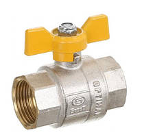 Кран кульовий ГРОСС OPTIMAL 15 1/2" метелик, М-М, жовтий, 502