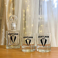 Мужской подарочный набор для виски (графин и 2 стакана) - набор джентльмена
