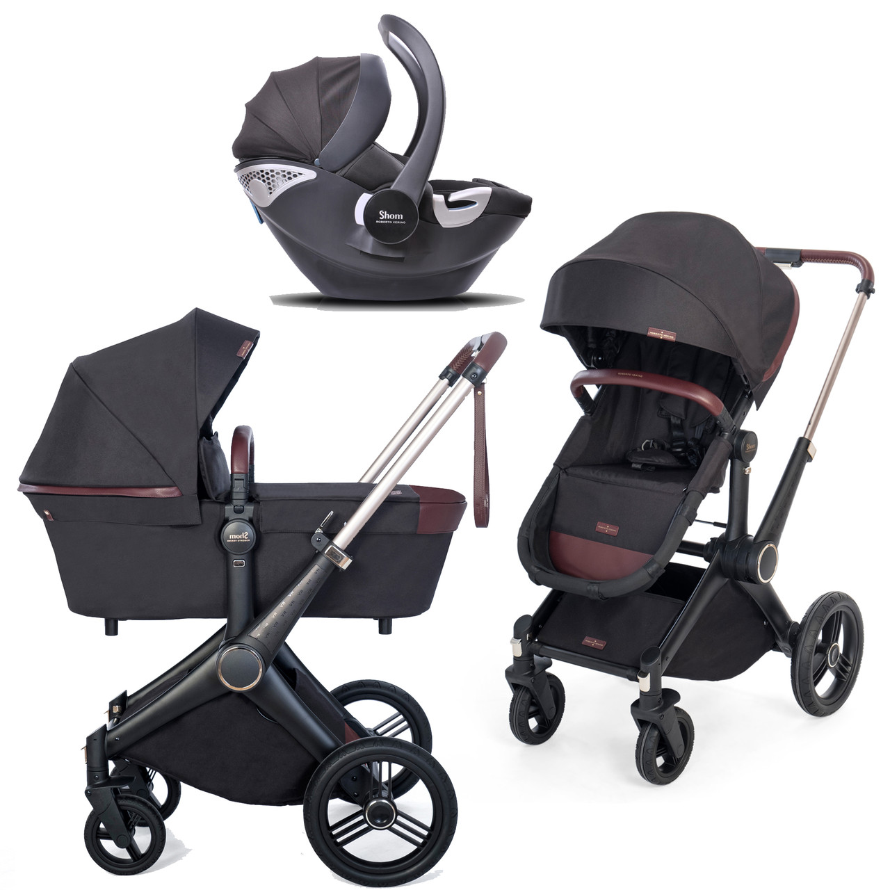 SHOM — Дизайнерська коляска Roberto Verino Elegance 3 в 1, колір Midnight Black