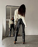Жіночі шкіряні штани на флісі, фото 4