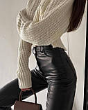 Жіночі шкіряні штани на флісі, фото 5