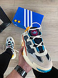 Кросівки чоловічі Adidas Niteball Cream White бежеві демісезонні шкіряні стильні адідас найтбол, фото 3