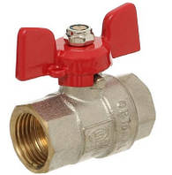 Кран кульовий ГРОСС OPTIMAL 15 1/2" метелик, М-М, червоний, 502