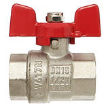 Кран кульовий ГРОСС OPTIMAL 15 1/2" метелик, М-М, червоний, 502, фото 2