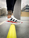 Кросівки чоловічі Adidas Niteball White Red білі демісезонні шкіряні стильні адідас найтбол, фото 3