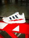 Кросівки чоловічі Adidas Niteball White Red білі демісезонні шкіряні стильні адідас найтбол, фото 6