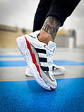 Кросівки чоловічі Adidas Niteball White Red білі демісезонні шкіряні стильні адідас найтбол, фото 8
