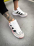 Кросівки чоловічі Adidas Niteball White Red білі демісезонні шкіряні стильні адідас найтбол, фото 9