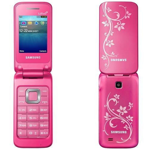 Samsung C3520 Pink La Fleur кнопковий мобільний телефон розкладачка 800 мАг, фото 1