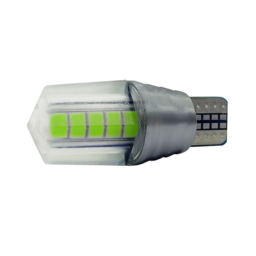 Світлодіодна лампа W16W T15-2835-10SMD LENS Canbus зелена 12v