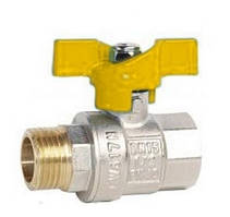 Кран кульовий ГРОСС OPTIMAL 15 1/2" метелик, М-М, жовтий, 502