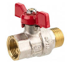 Кран кульовий ГРОСС OPTIMAL 15 1/2" метелик, П-М, червоний,507