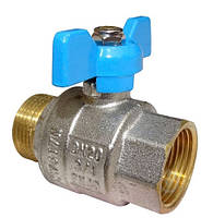 Кран кульовий ГРОСС OPTIMAL 20 3/4" метелик, П-М, синій, 507