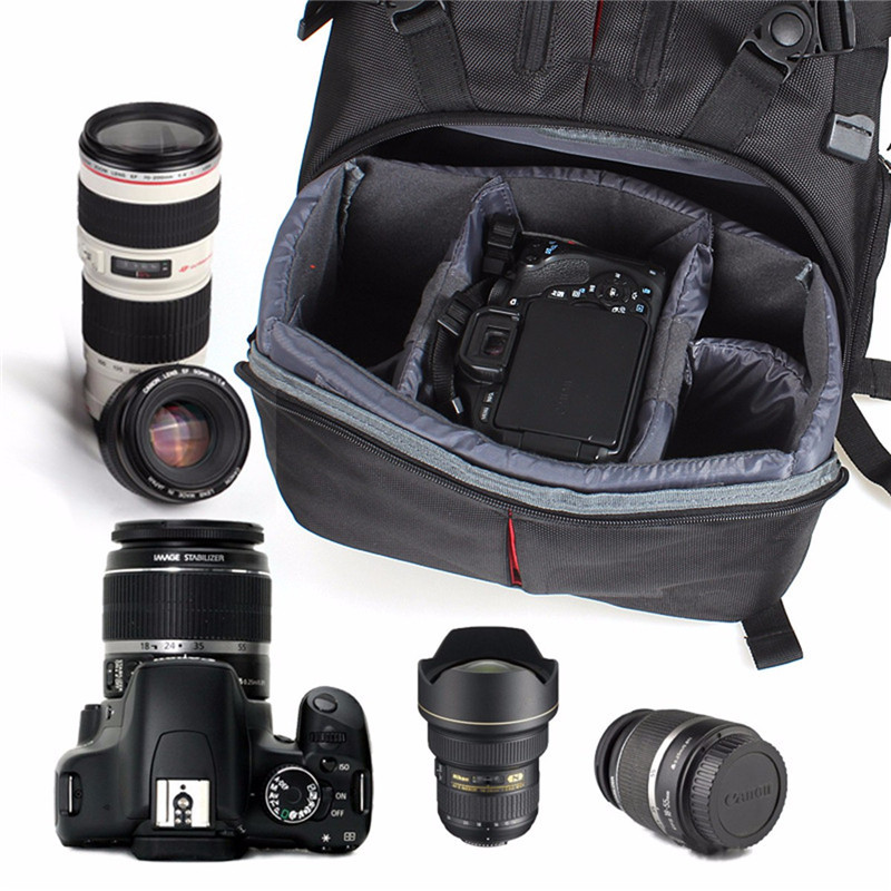Рюкзак для фотоаппарата универсальный с отделом для ноутбука 15,6" и дождевиком Черный ( код: IBF020B ) - фото 9 - id-p473356475