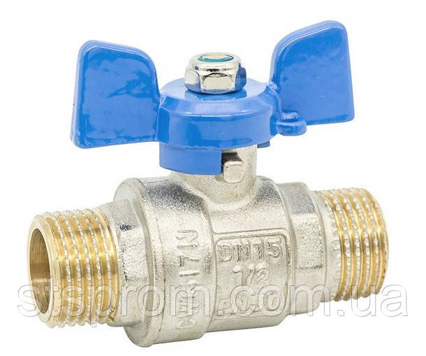 Кран кульовий ГРОСС OPTIMAL 15 1/2" метелик, П-П, синій 527